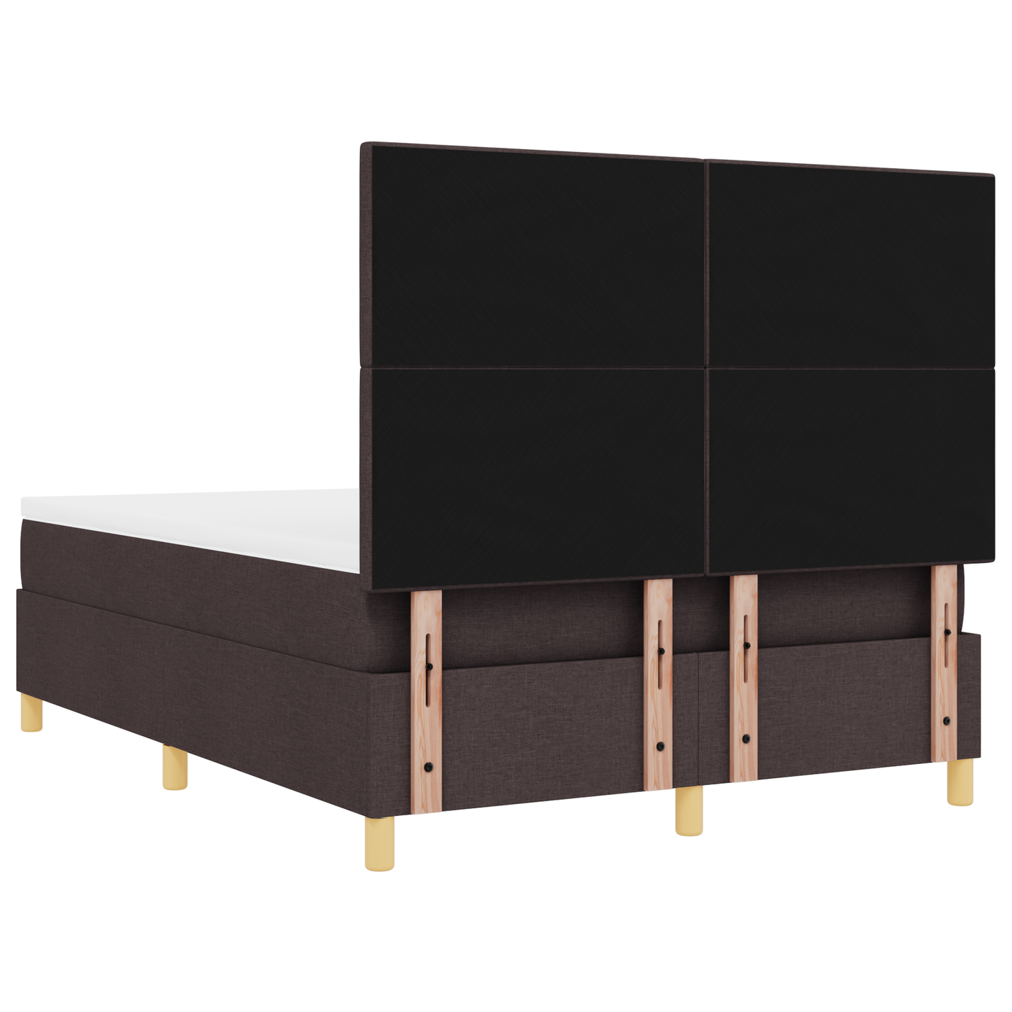 Box Spring Seng Med Hovedgærde Mørkebrun 140 X 190 Cm Stof