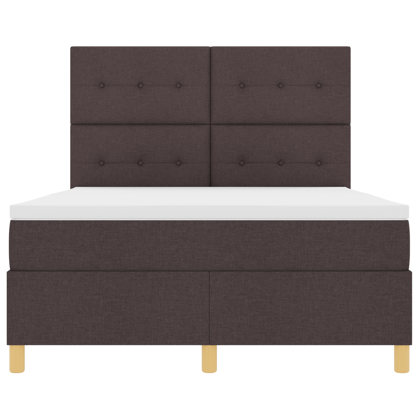 Box Spring Seng Med Hovedgærde Mørkebrun 140 X 190 Cm Stof