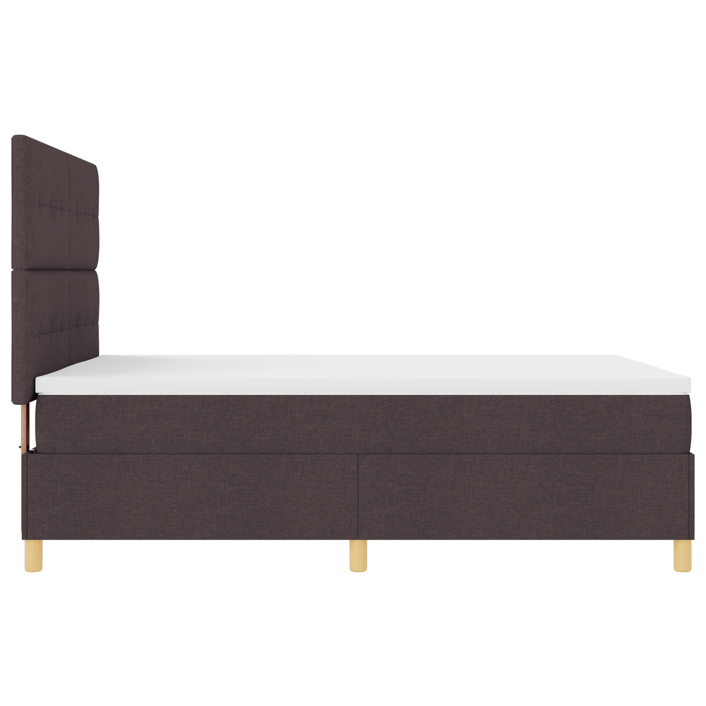 Box Spring Seng Med Hovedgærde Mørkebrun 140 X 190 Cm Stof