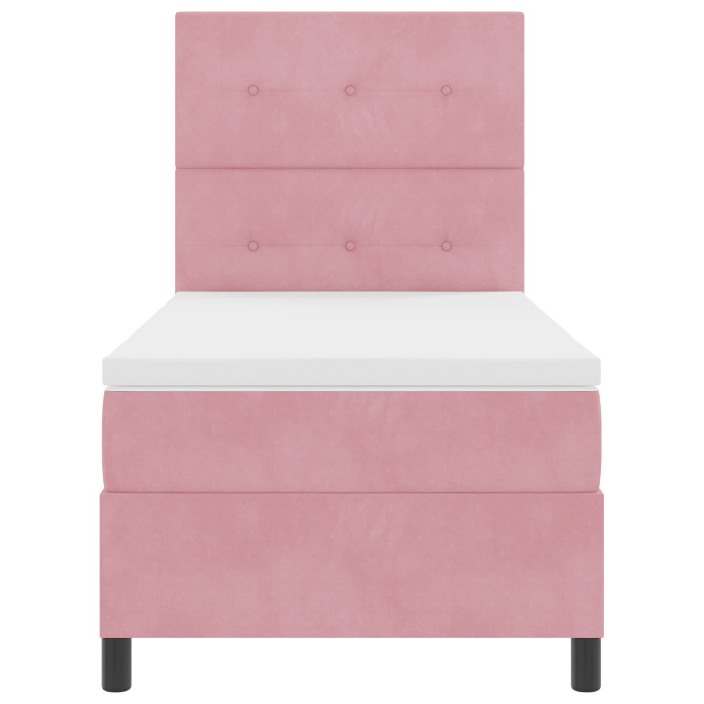 Box Spring Seng Med Madras Pink Enkelt Fløjl