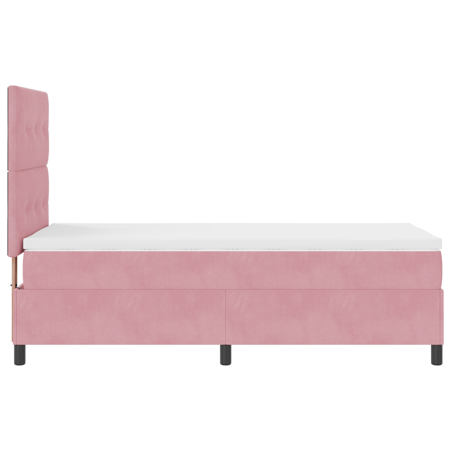 Box Spring Seng Med Madras Pink Enkelt Fløjl