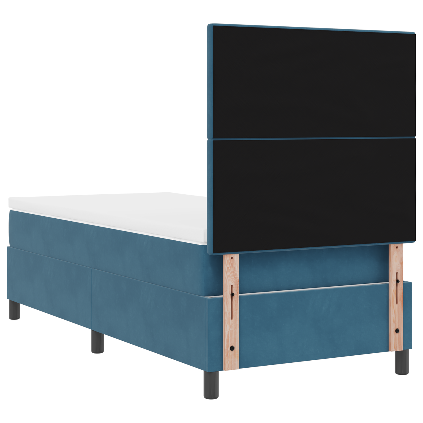Box Spring Seng Med Madras Mørkeblå 90 X 200 Cm Fløjl