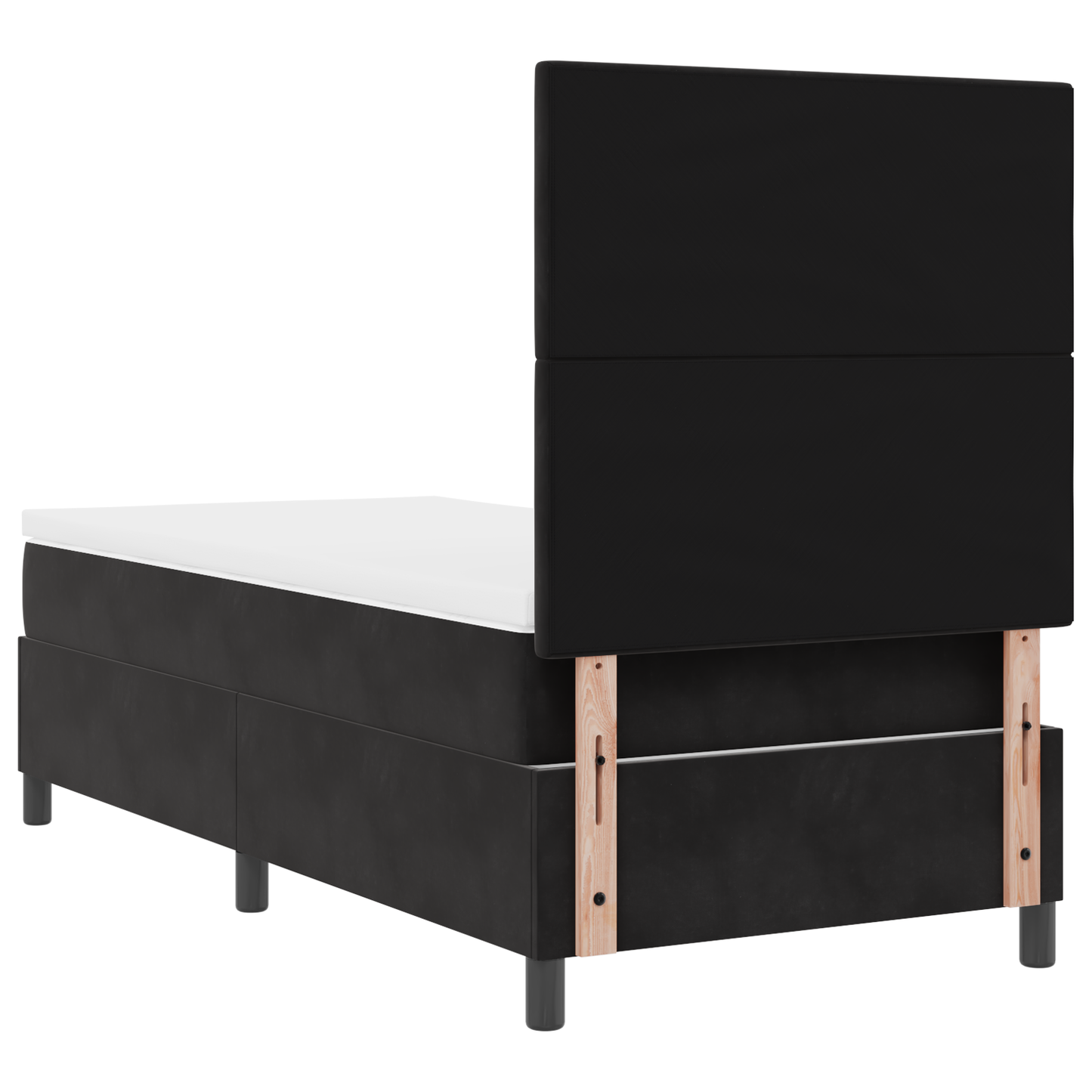 Box Spring Seng Med Madras Sort 100 X 200 Cm Fløjl