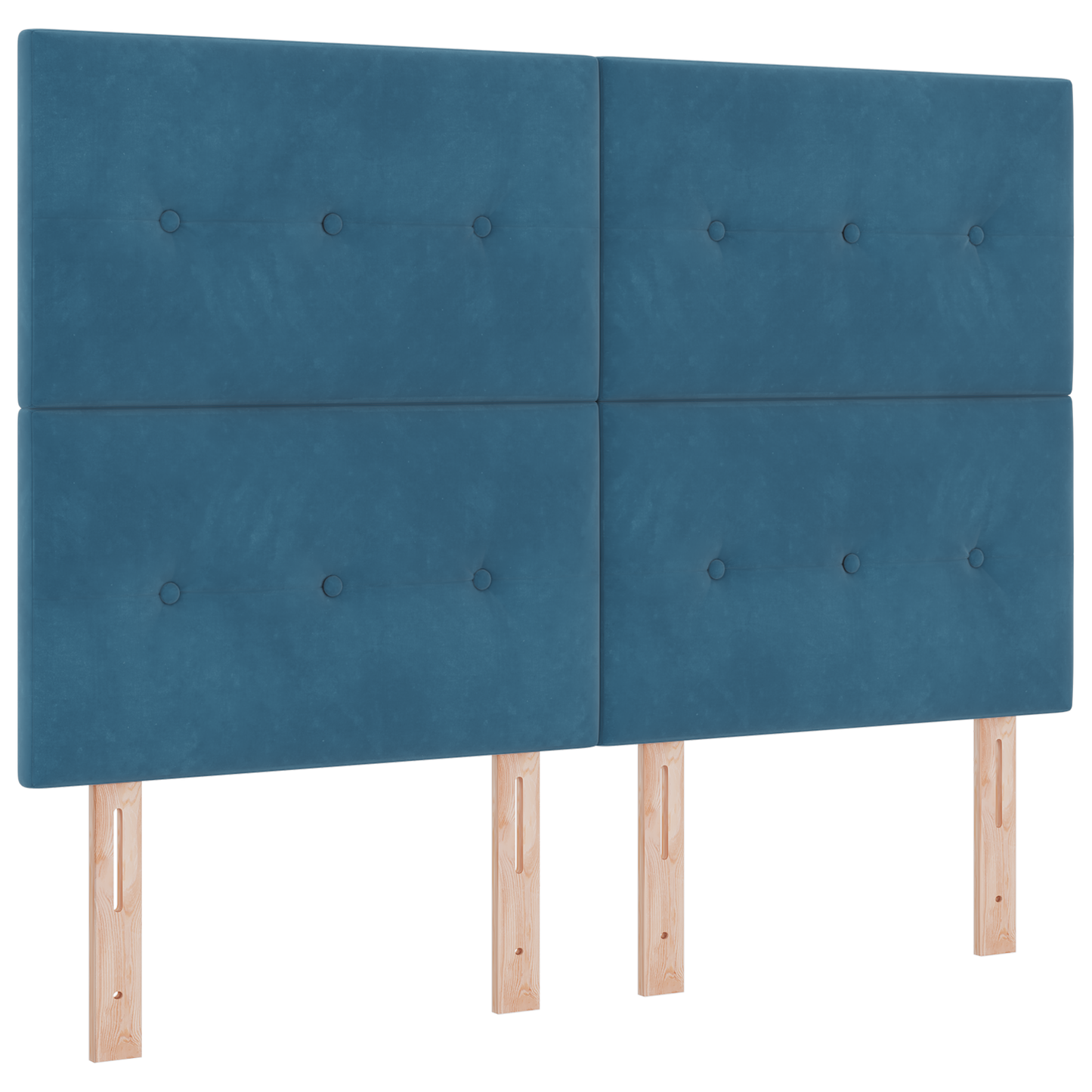 Box Spring Seng Med Madras Mørkeblå 140 X 190 Cm Fløjl