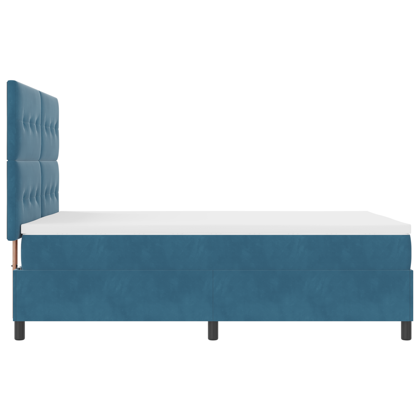 Box Spring Seng Med Madras Mørkeblå 140 X 190 Cm Fløjl