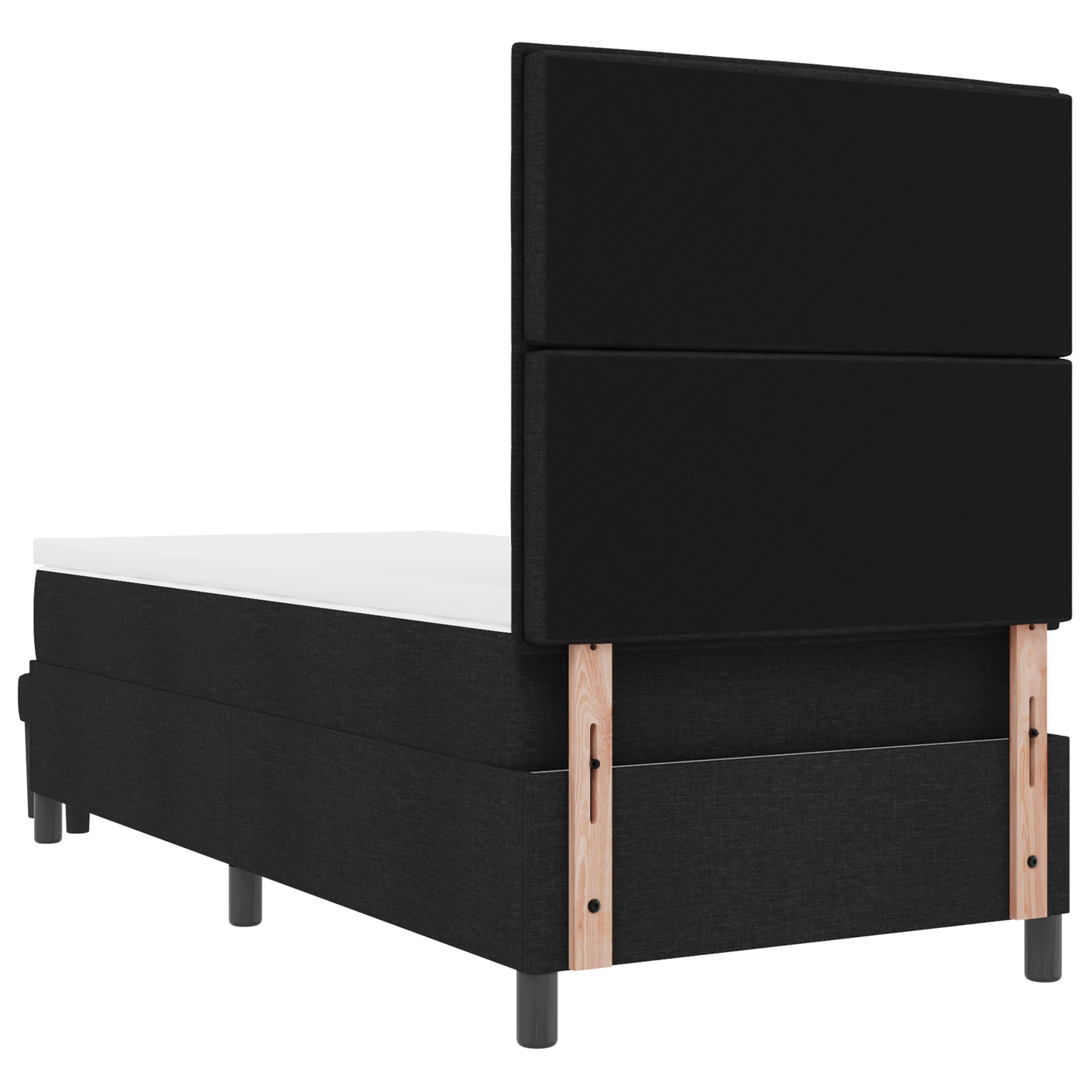 Box Spring Seng Med Madras Sort 100 X 200 Cm Stof