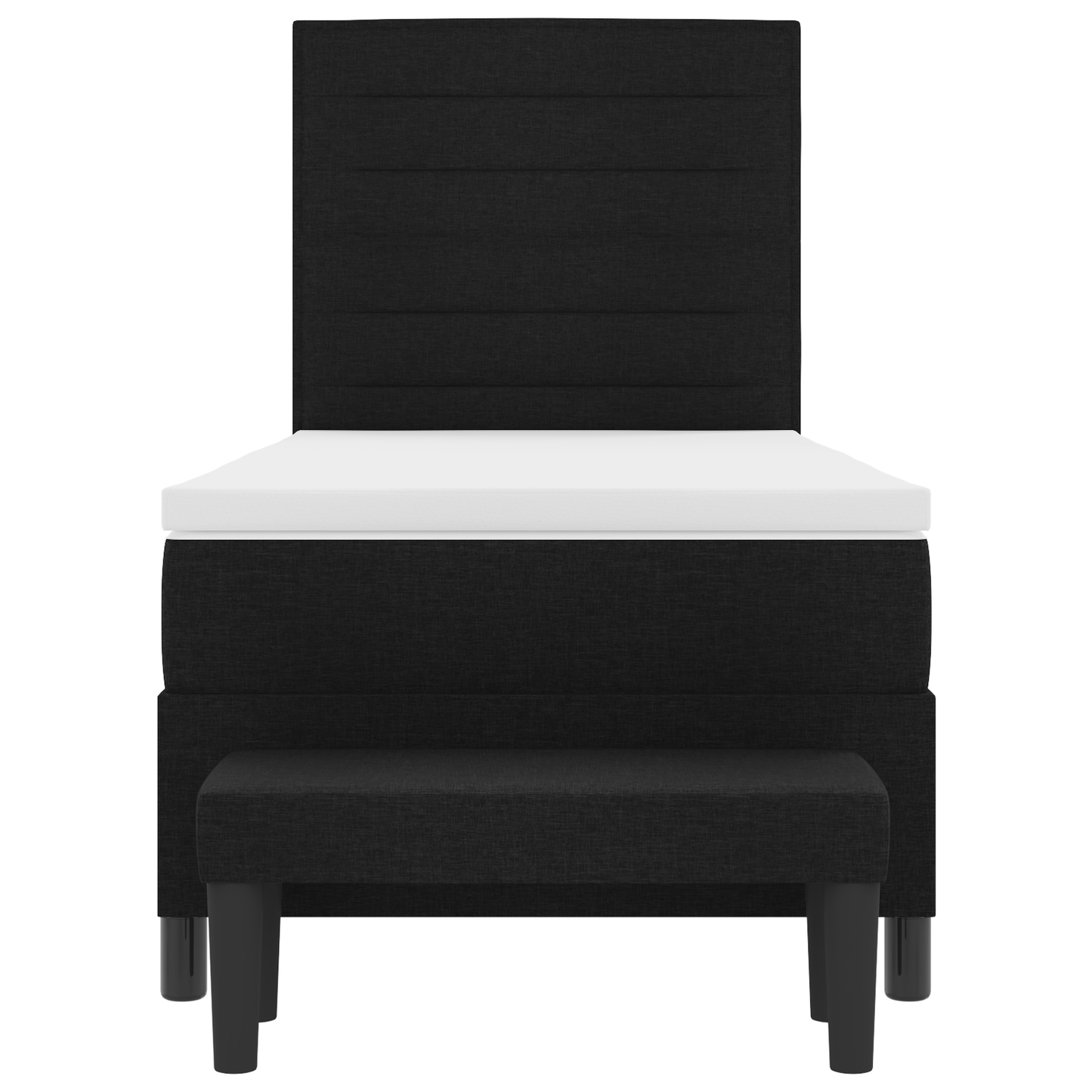 Box Spring Seng Med Madras Sort 100 X 200 Cm Stof