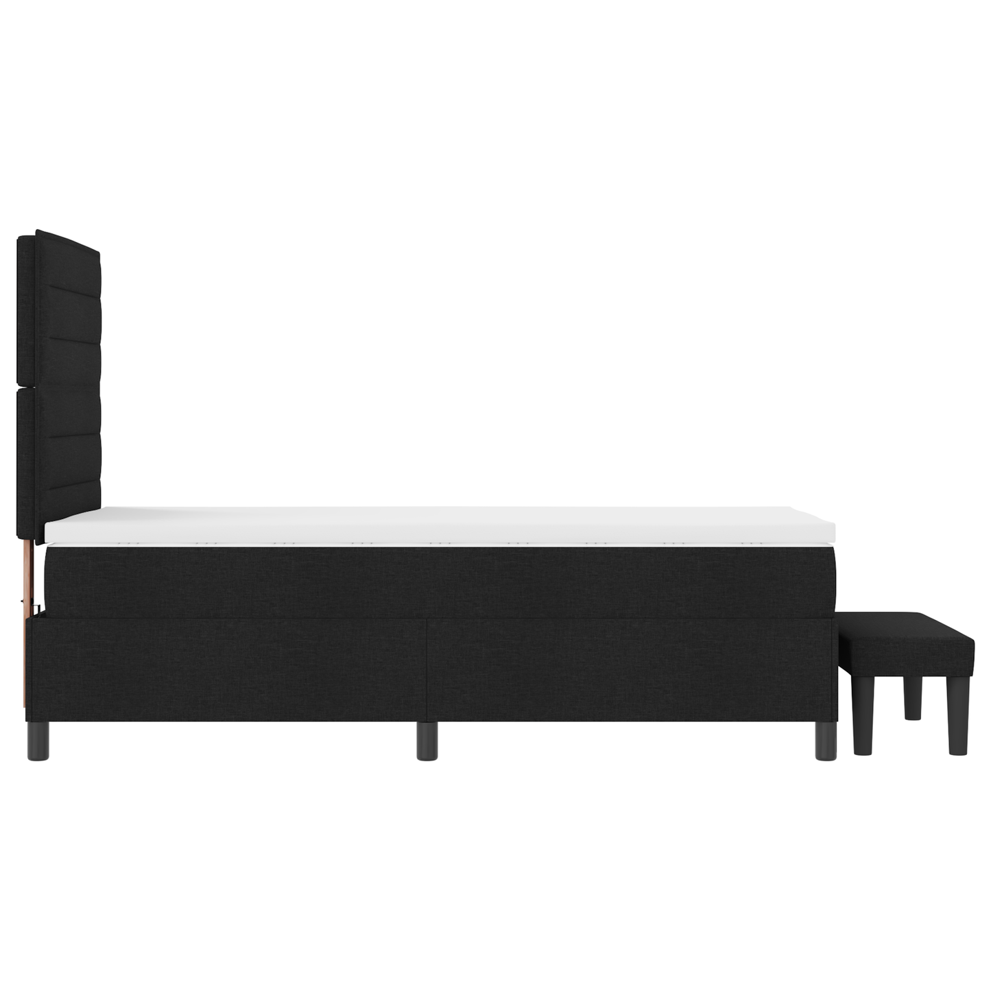Box Spring Seng Med Madras Sort 100 X 200 Cm Stof