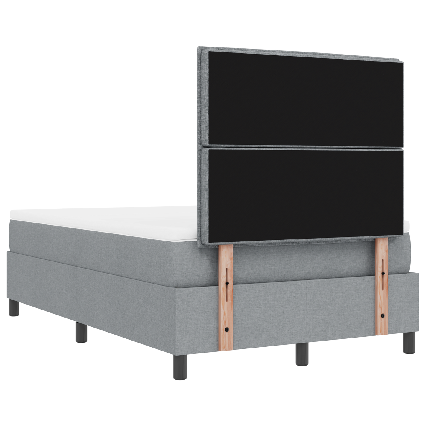 Box Spring Seng Med Madras Lysegrå 120 X 200 Cm Stof