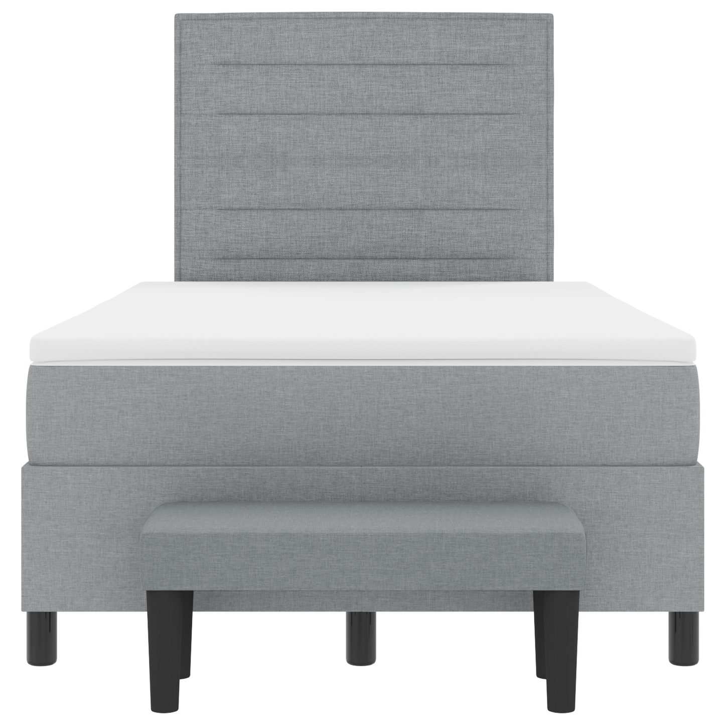 Box Spring Seng Med Madras Lysegrå 120 X 200 Cm Stof