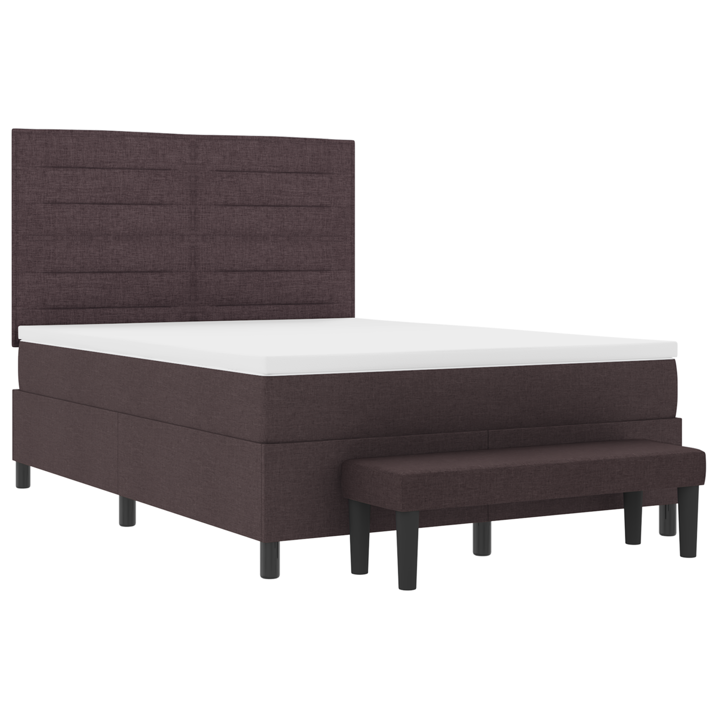 Box Spring Seng Med Madras Mørkebrun 140 X 200 Cm Stof