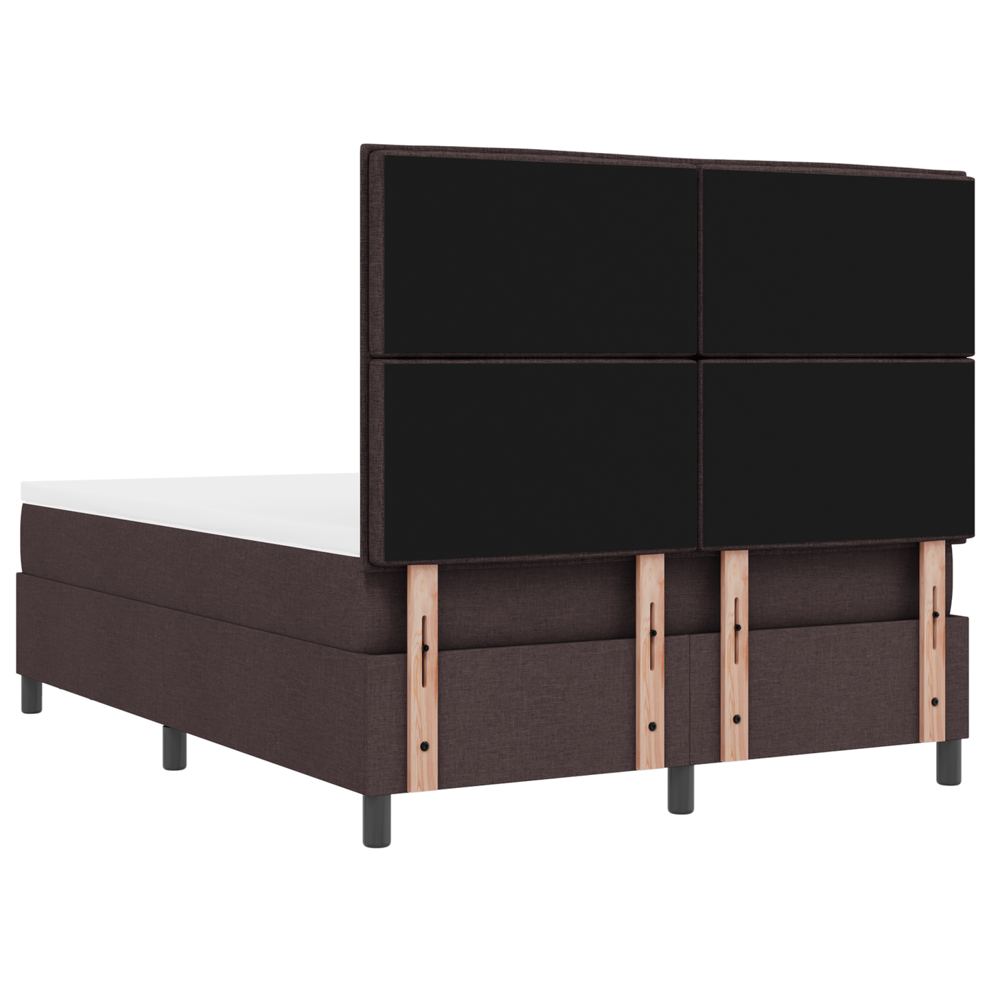 Box Spring Seng Med Madras Mørkebrun 140 X 200 Cm Stof