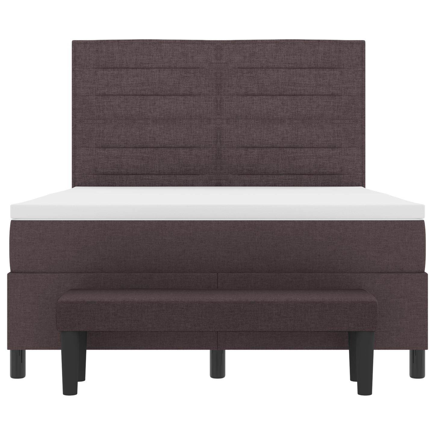 Box Spring Seng Med Madras Mørkebrun 140 X 200 Cm Stof