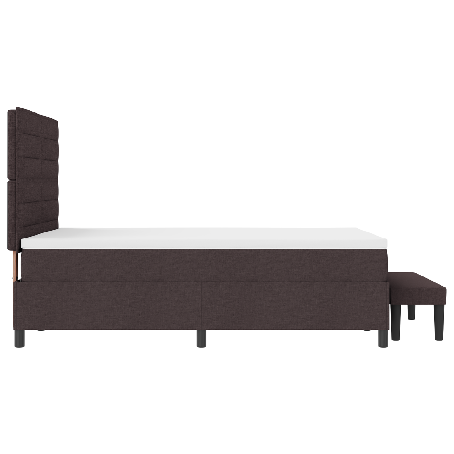 Box Spring Seng Med Madras Mørkebrun 140 X 200 Cm Stof