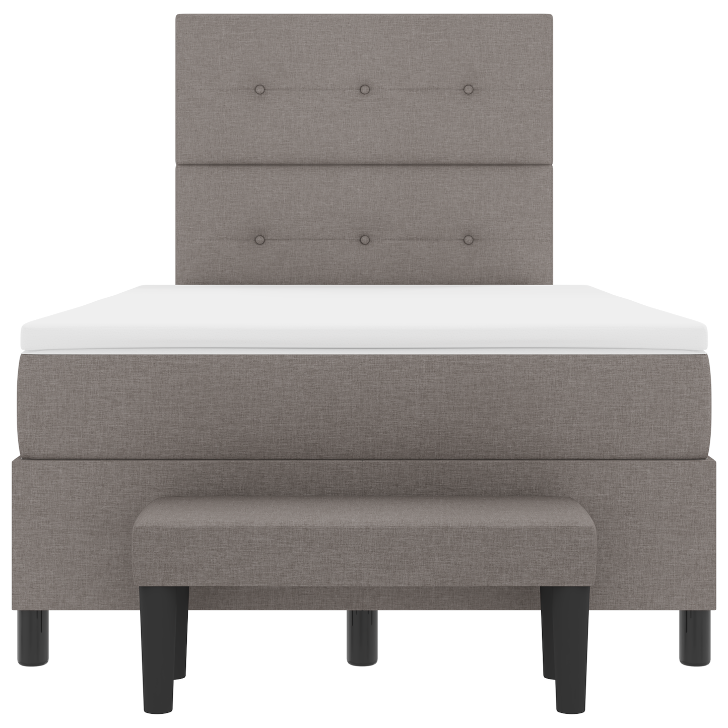 Box Spring Seng Med Madras Gråbrun 120 X 200 Cm Stof