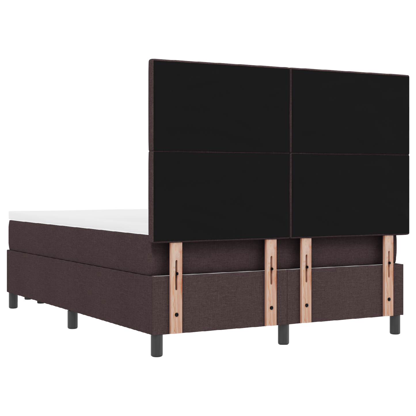 Box Spring Seng Med Madras Mørkebrun 160 X 200 Cm Stof
