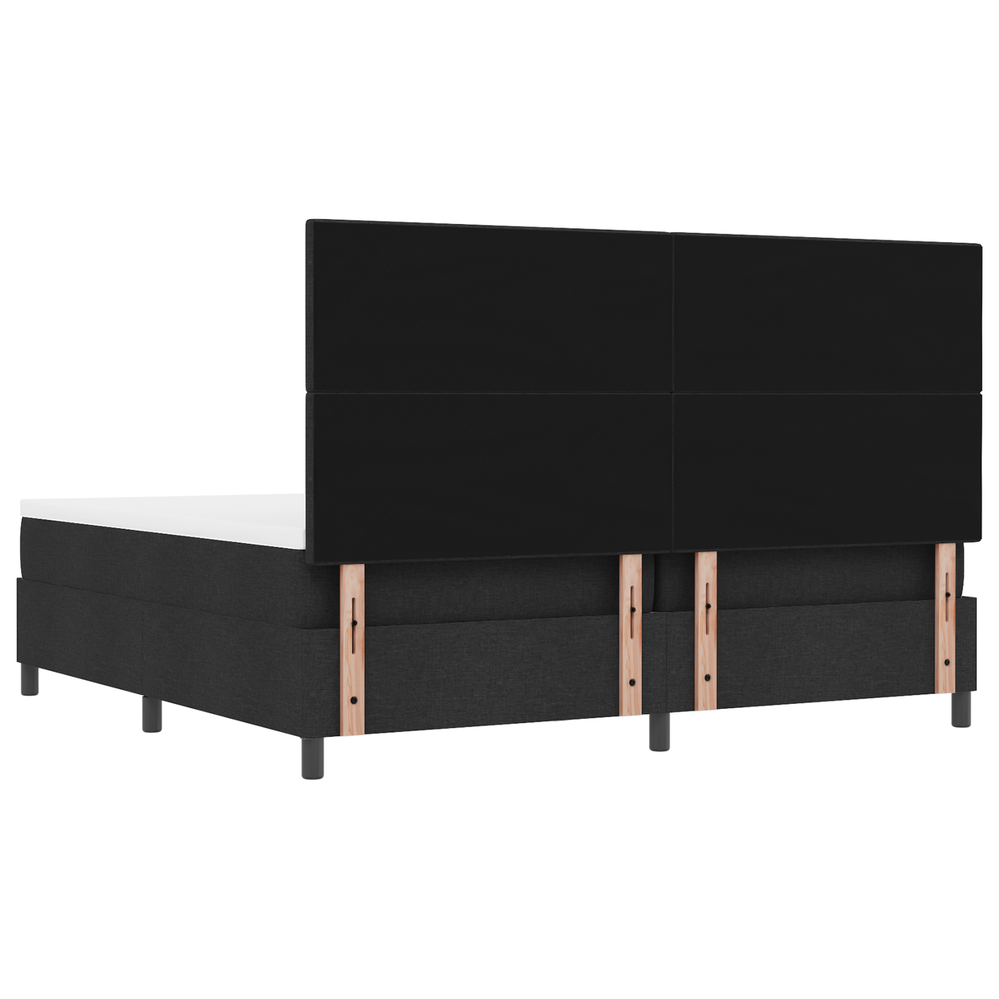 Box Spring Seng Med Madras Sort 200 X 200 Cm Stof