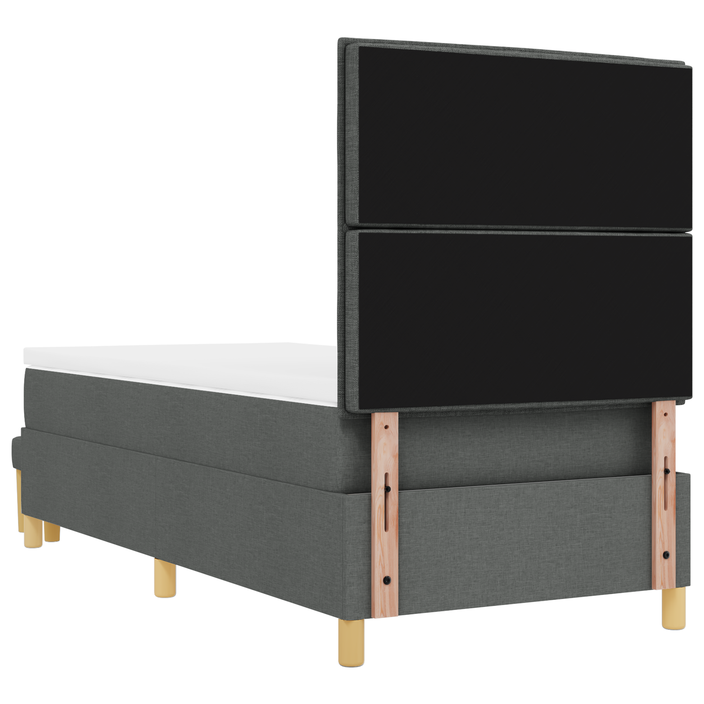 Box Spring Seng Med Madras Mørkegrå 90 X 200 Cm Stof