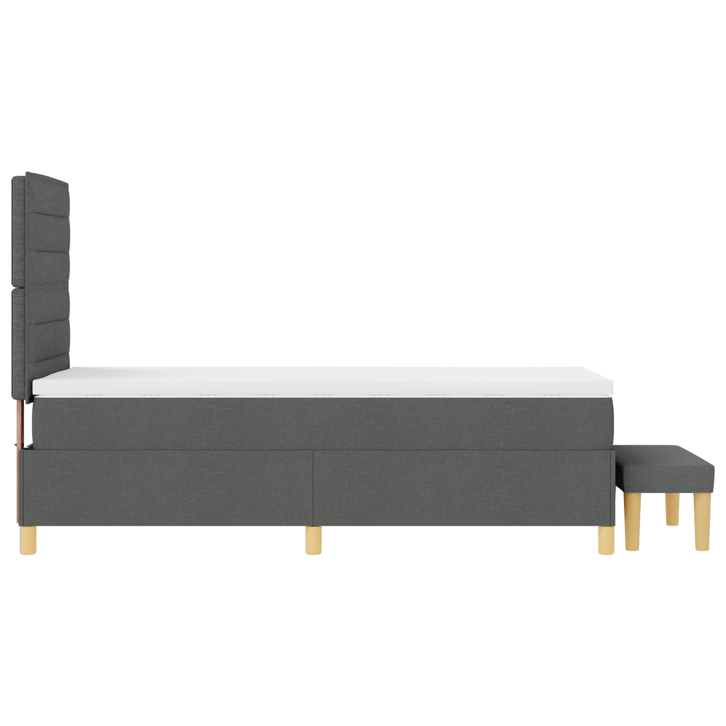 Box Spring Seng Med Madras Mørkegrå 90 X 200 Cm Stof