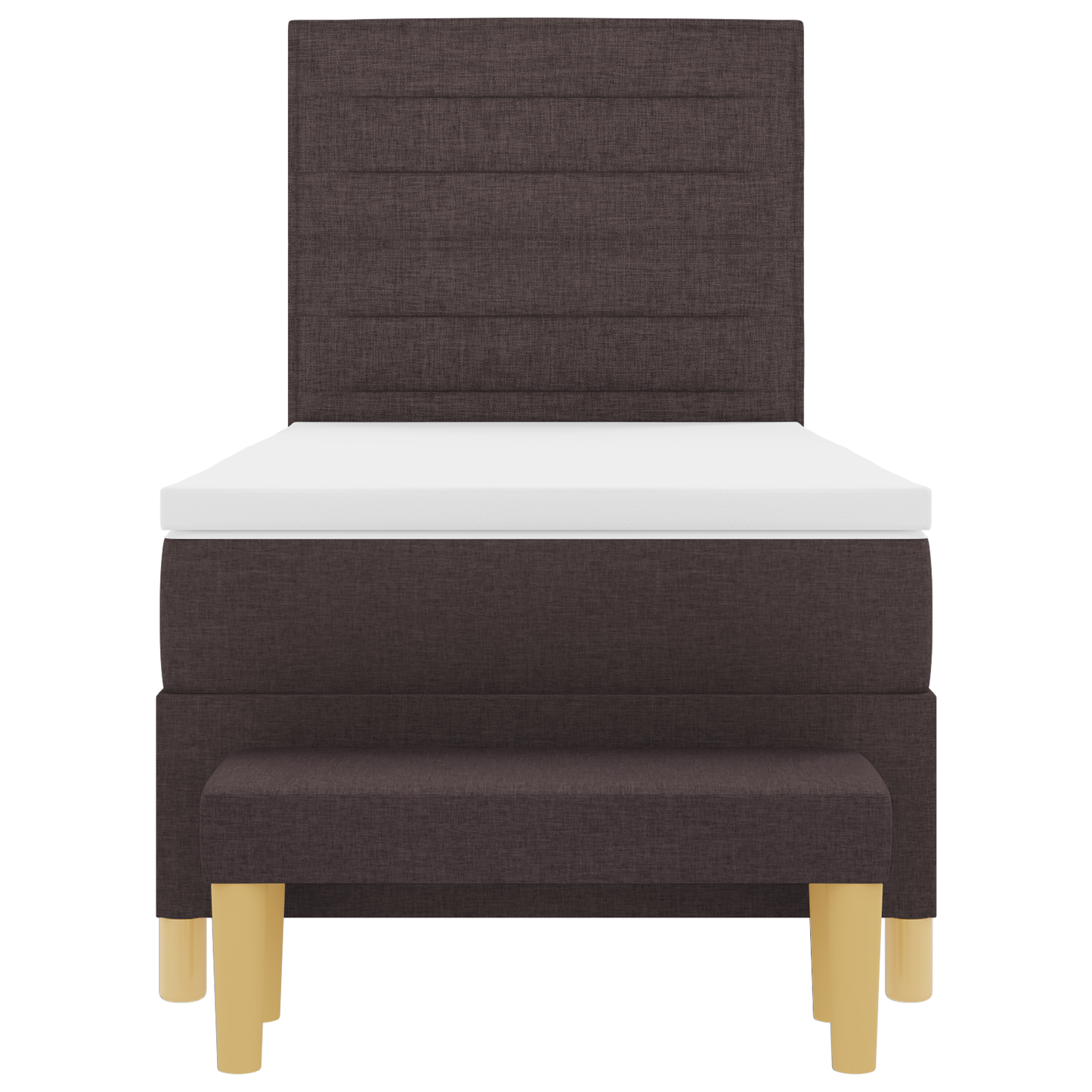 Box Spring Seng Med Madras Mørk Brun 90 X 200 Cm Stof