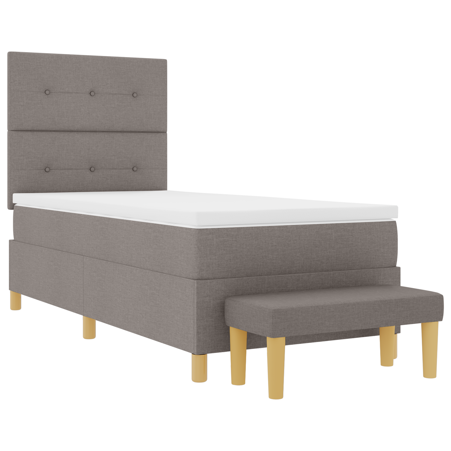 Box Spring Seng Med Madras Gråbrun 100 X 200 Cm Stof