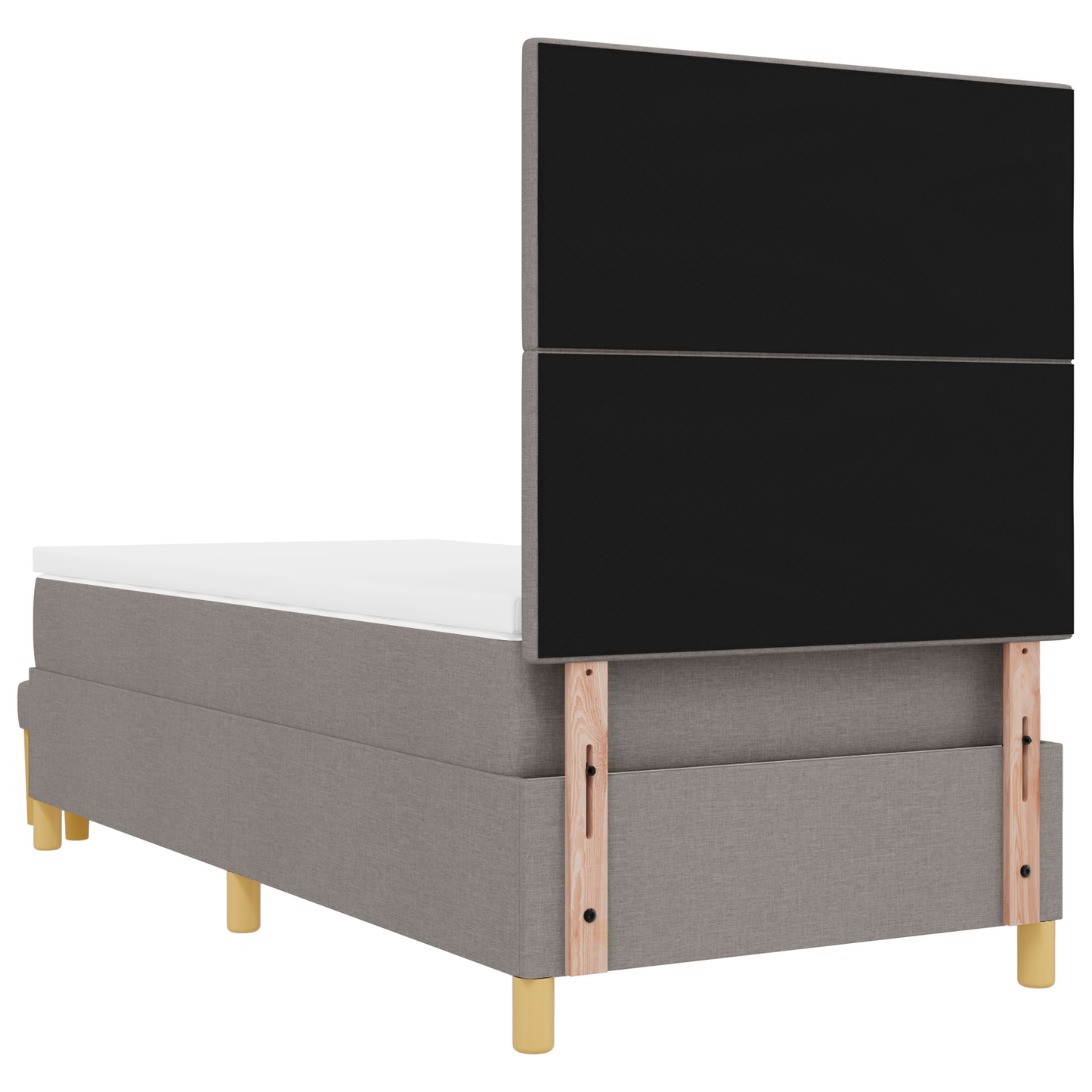 Box Spring Seng Med Madras Gråbrun 100 X 200 Cm Stof