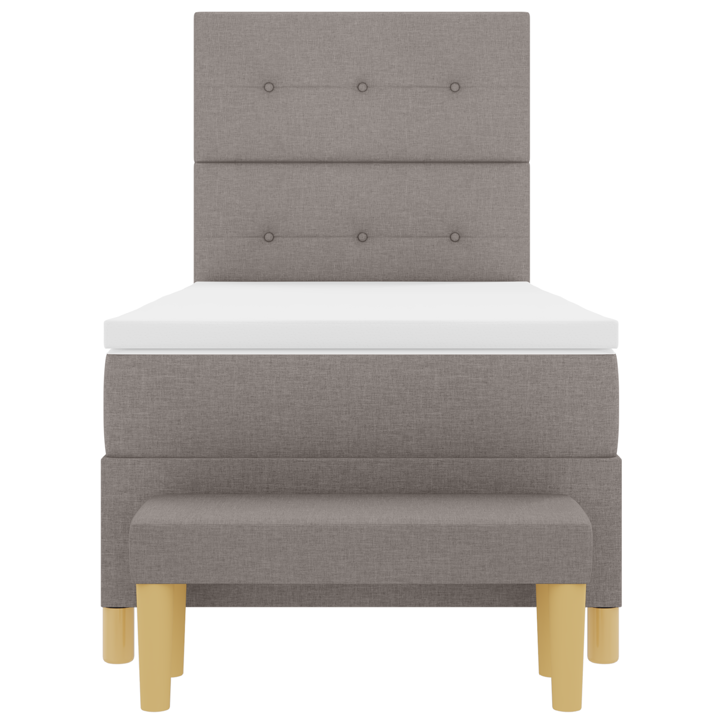 Box Spring Seng Med Madras Gråbrun 100 X 200 Cm Stof