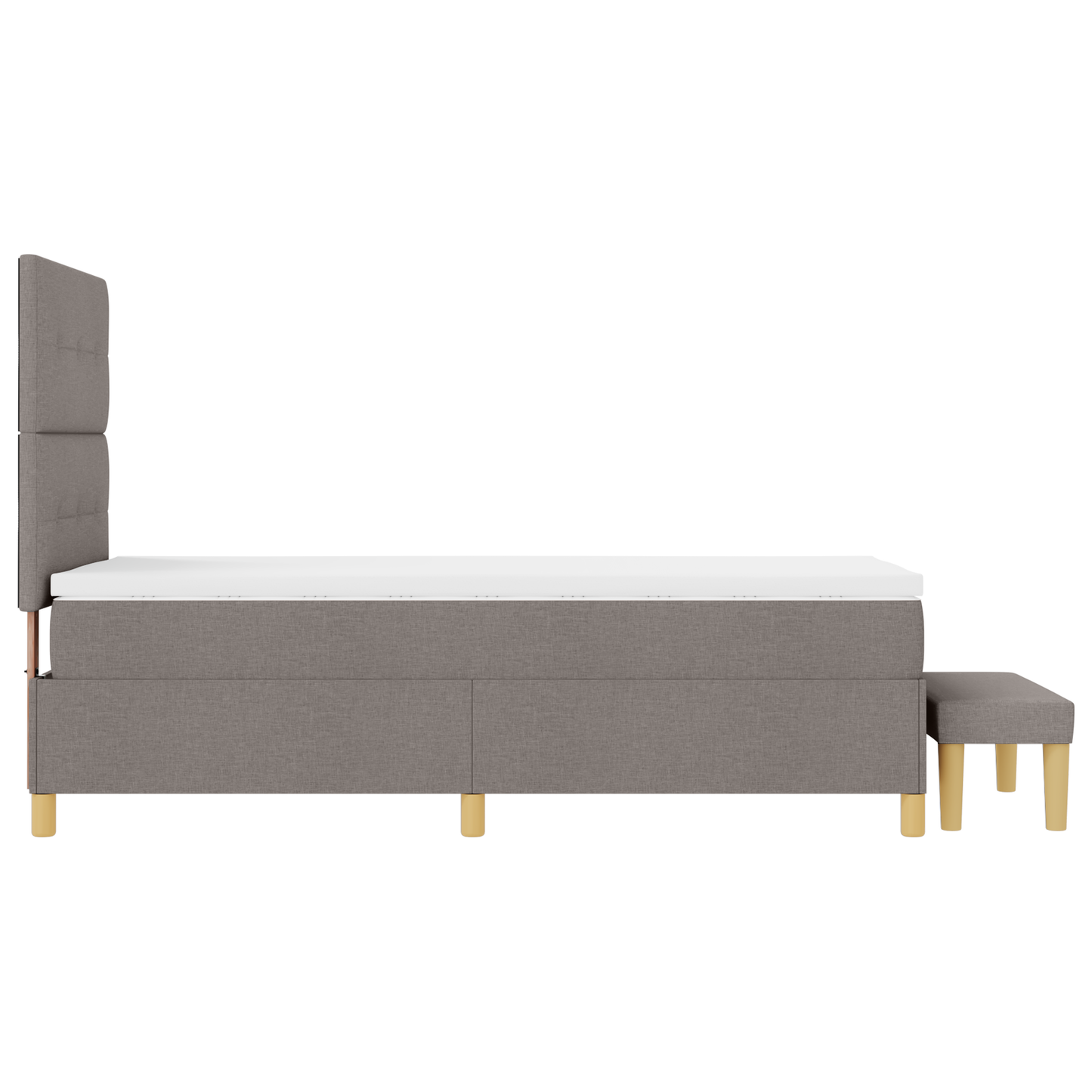 Box Spring Seng Med Madras Gråbrun 100 X 200 Cm Stof