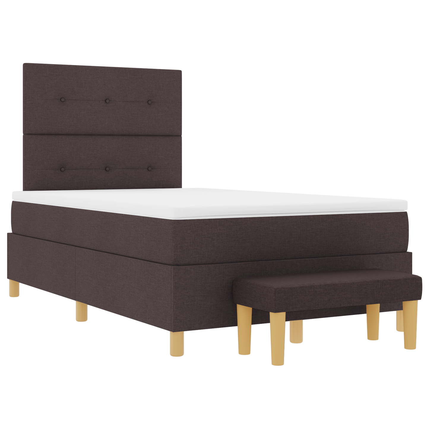 Box Spring Seng Med Madras Mørkebrun 120 X 200 Cm Stof