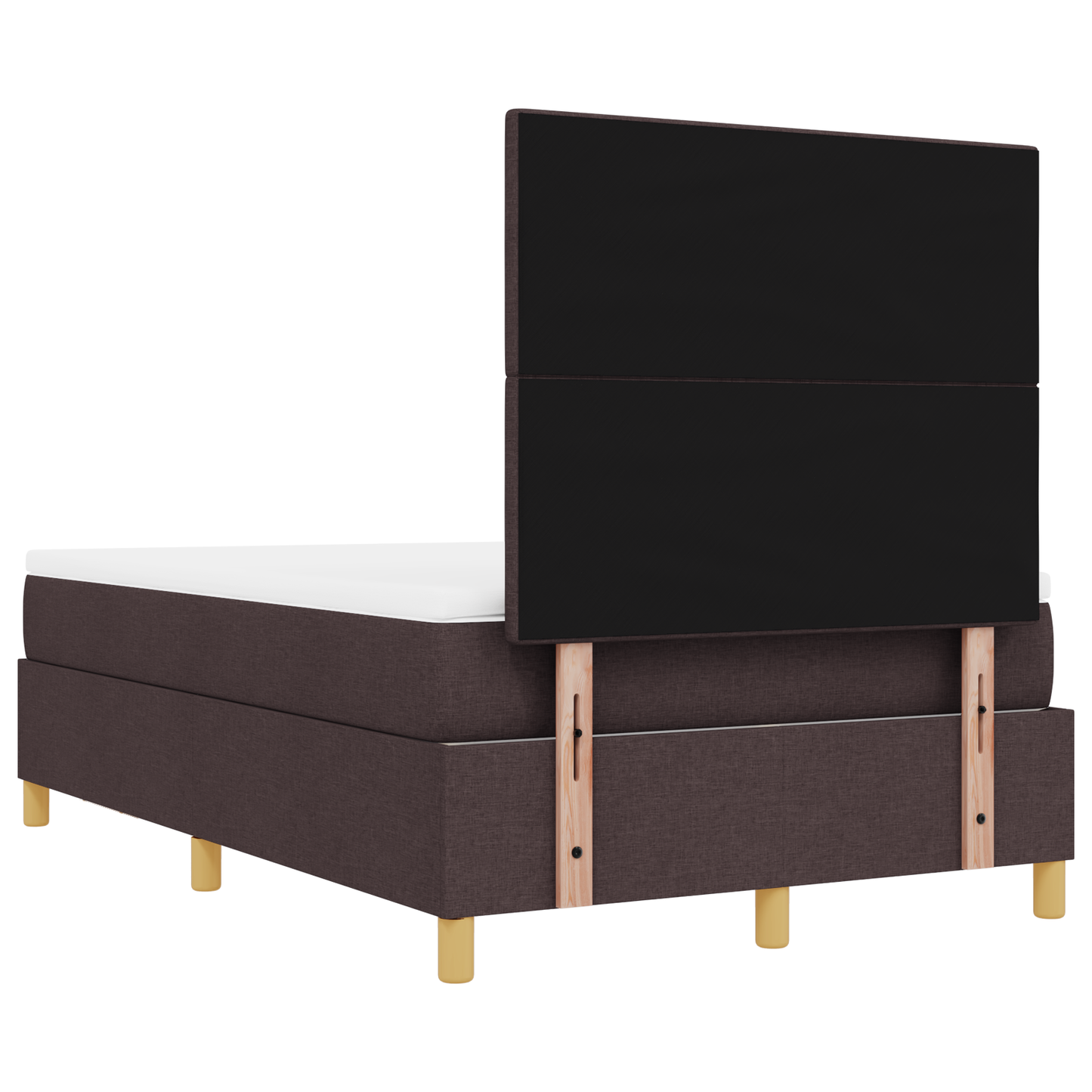Box Spring Seng Med Madras Mørkebrun 120 X 200 Cm Stof