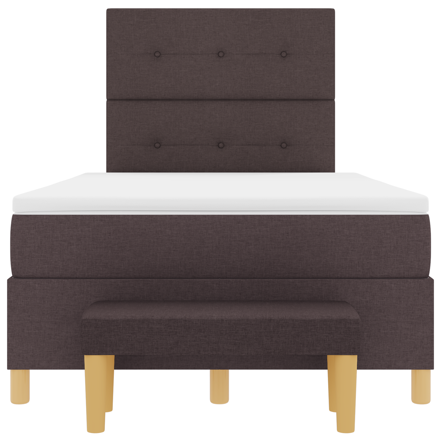 Box Spring Seng Med Madras Mørkebrun 120 X 200 Cm Stof