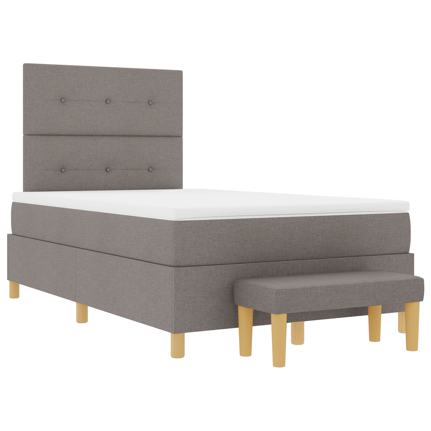Box Spring Seng Med Madras Gråbrun 120 X 200 Cm Stof