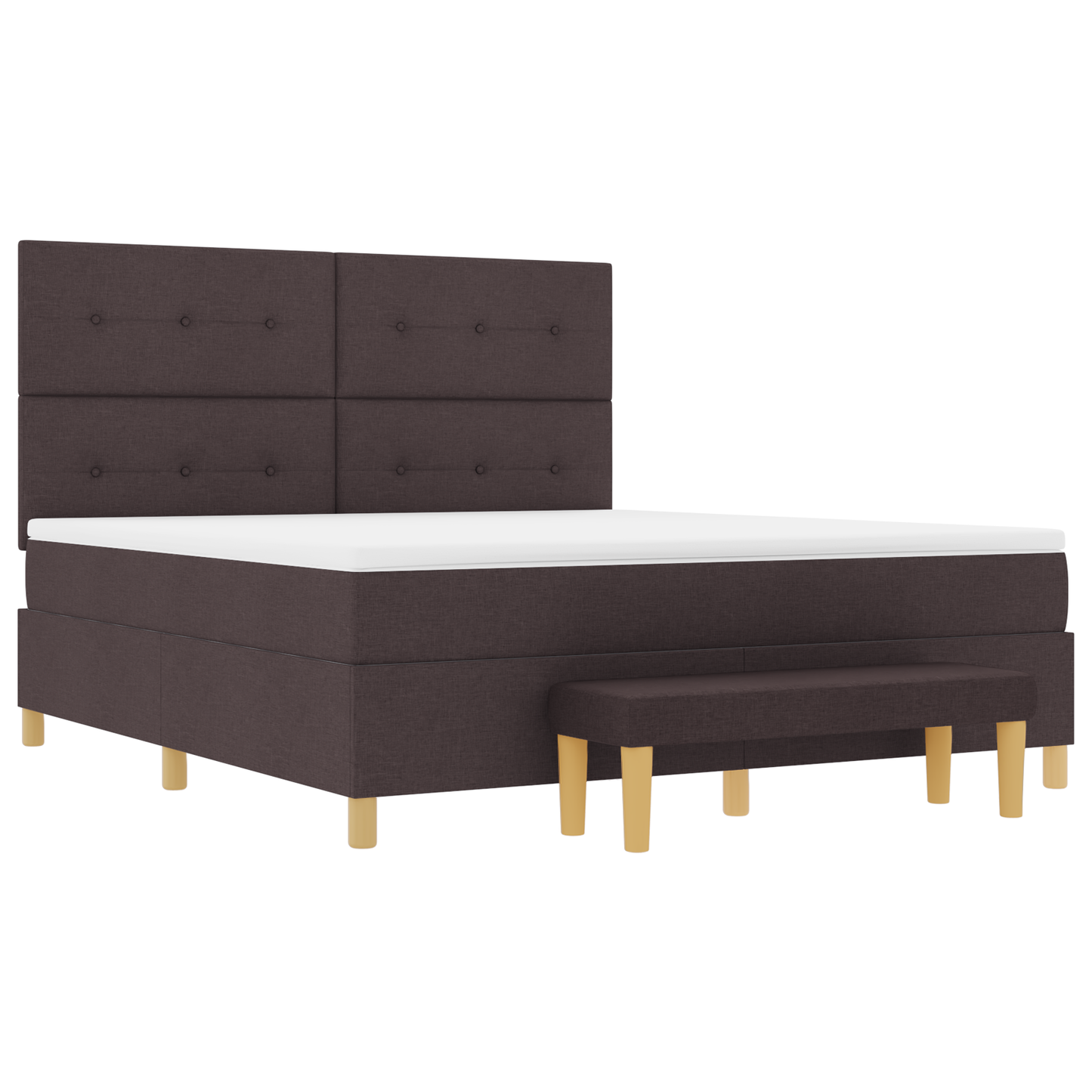 Box Spring Seng Med Madras Mørkebrun 180 X 200 Cm Stof