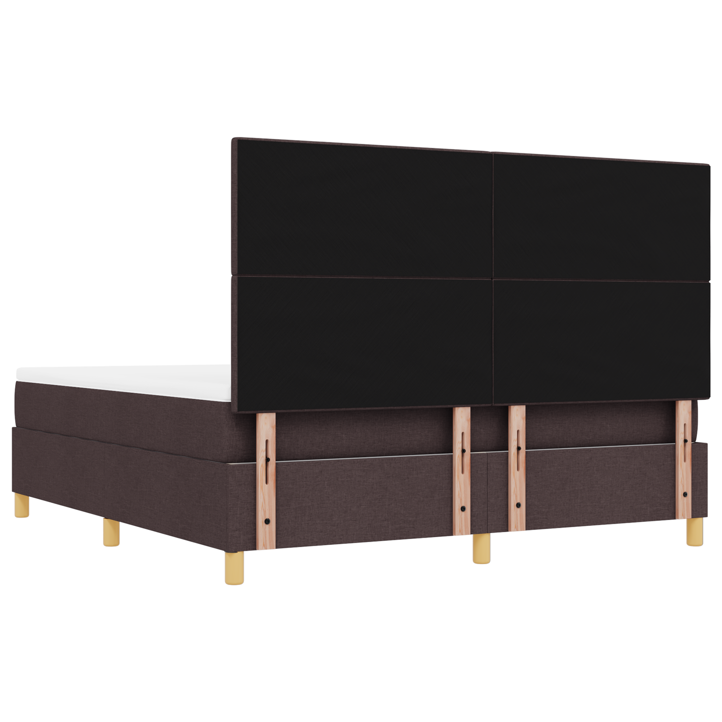 Box Spring Seng Med Madras Mørkebrun 180 X 200 Cm Stof