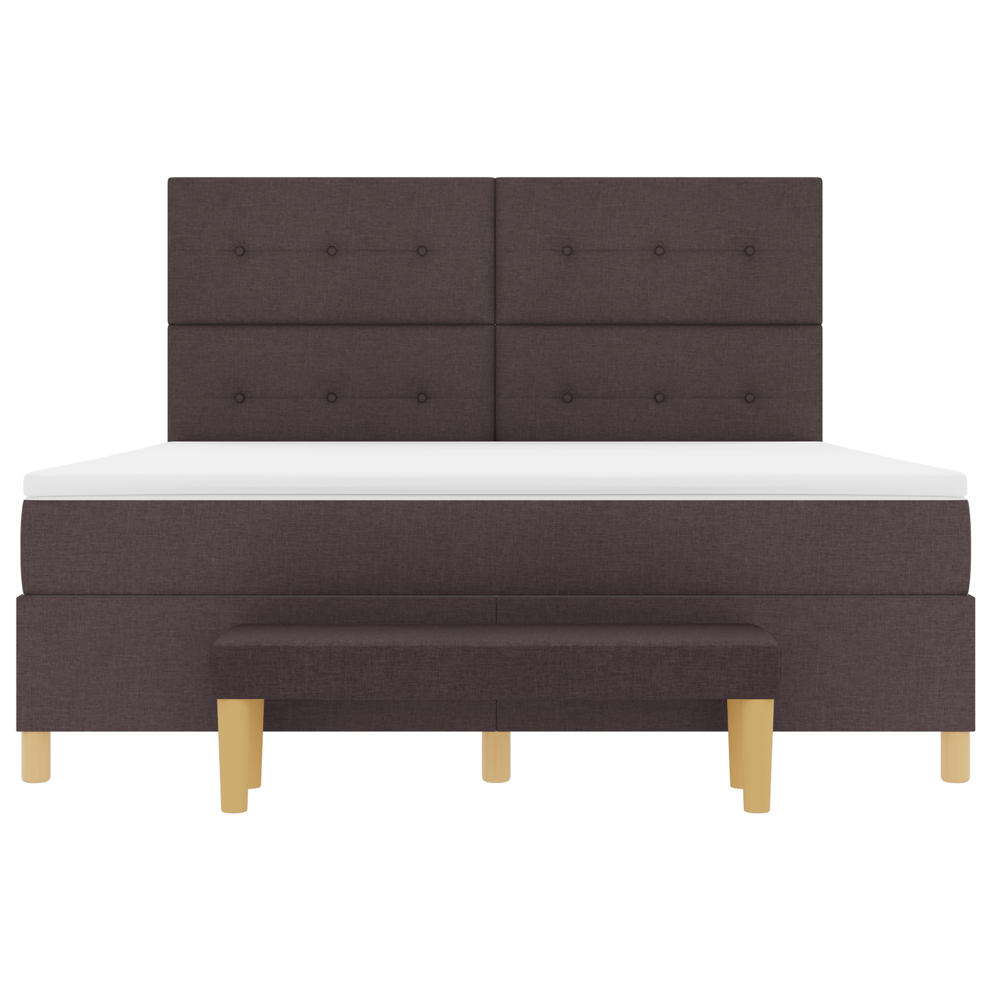Box Spring Seng Med Madras Mørkebrun 180 X 200 Cm Stof
