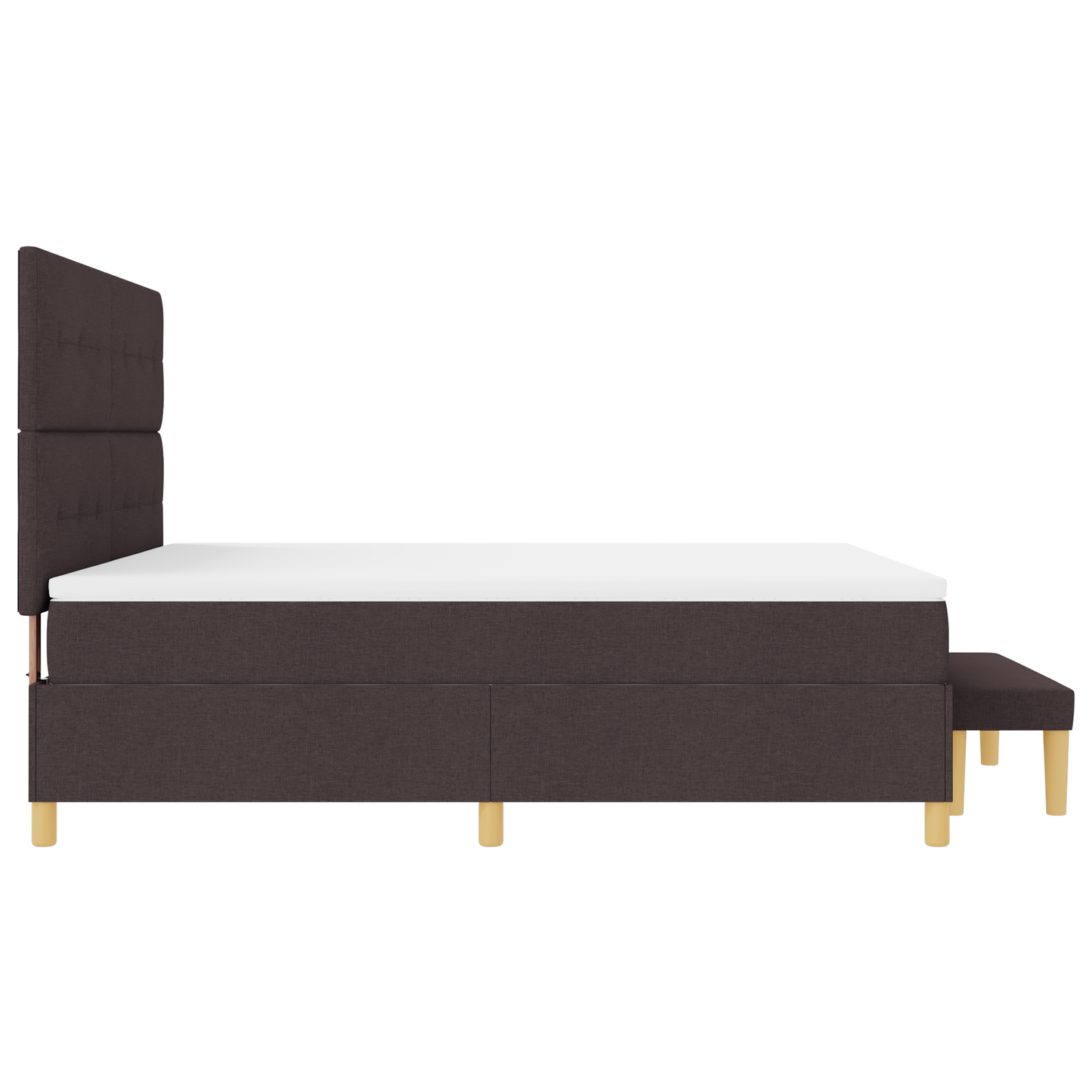 Box Spring Seng Med Madras Mørkebrun 180 X 200 Cm Stof