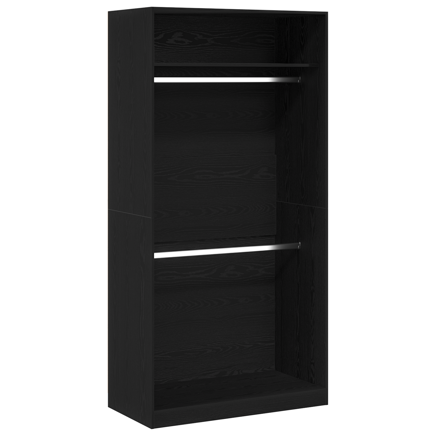 Sort Egetræ Garderobe - 100X50X200 Cm
