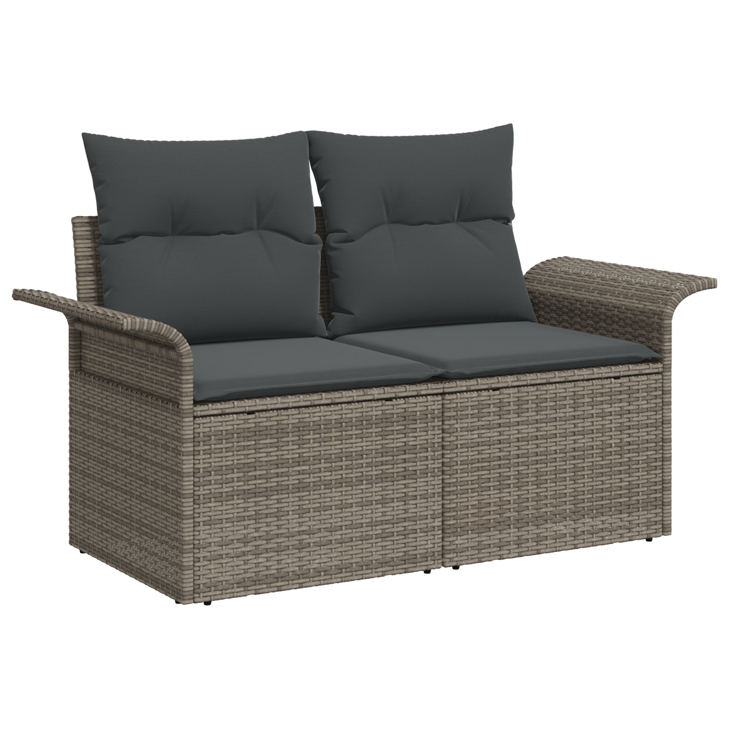 4 Delers Have Sofasæt Med Puder Grå Poly Rattan