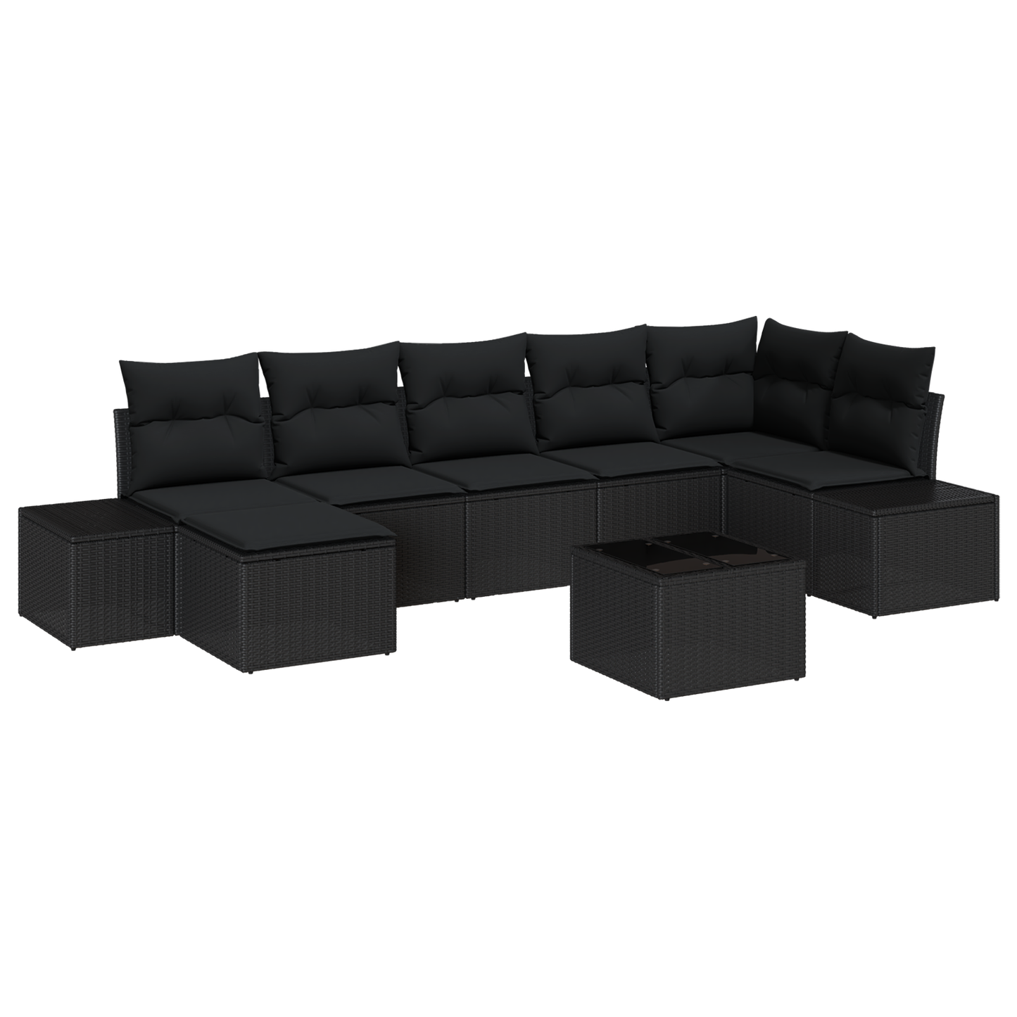 8-Delers Havesofa Sæt Med Puder Beige Polyrattan