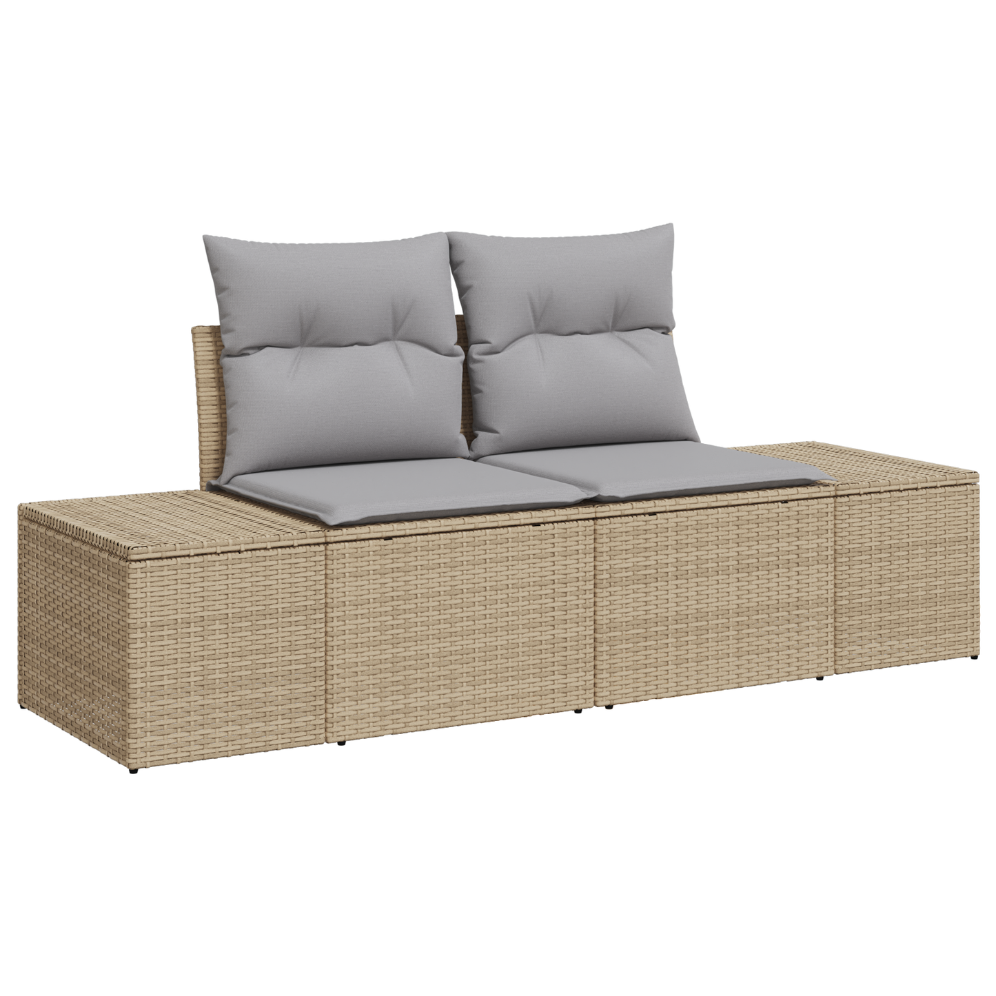 10-Delt Havemøbelsæt Med Puder Sort Poly Rattan