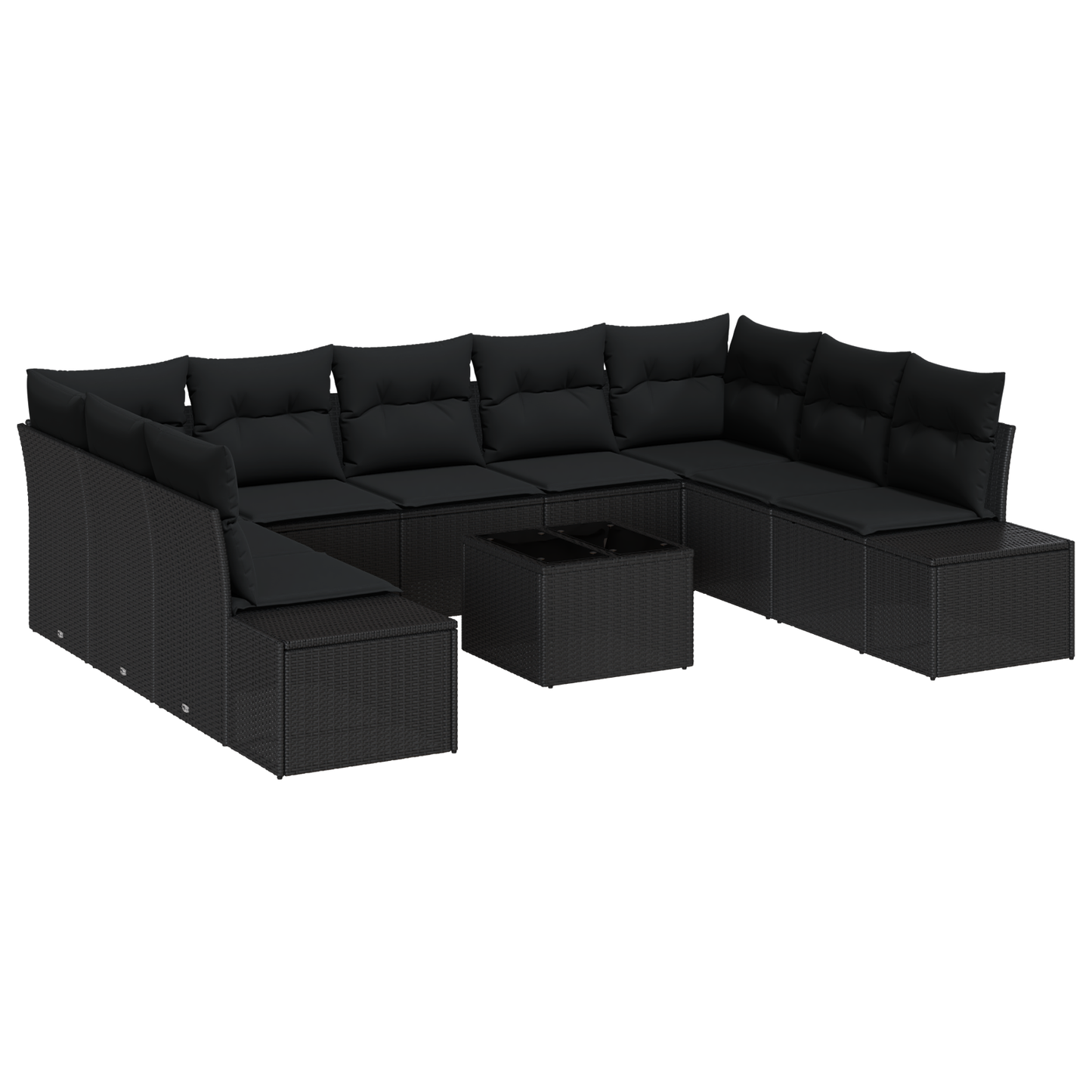 10 Stk. Have Sofa Sæt Med Puder Beige Poly Rattan