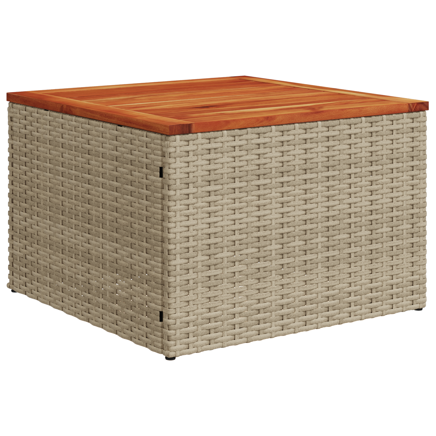 9-Delers Havemøbel Sæt Med Hynder Beige Poly Rattan Akacie