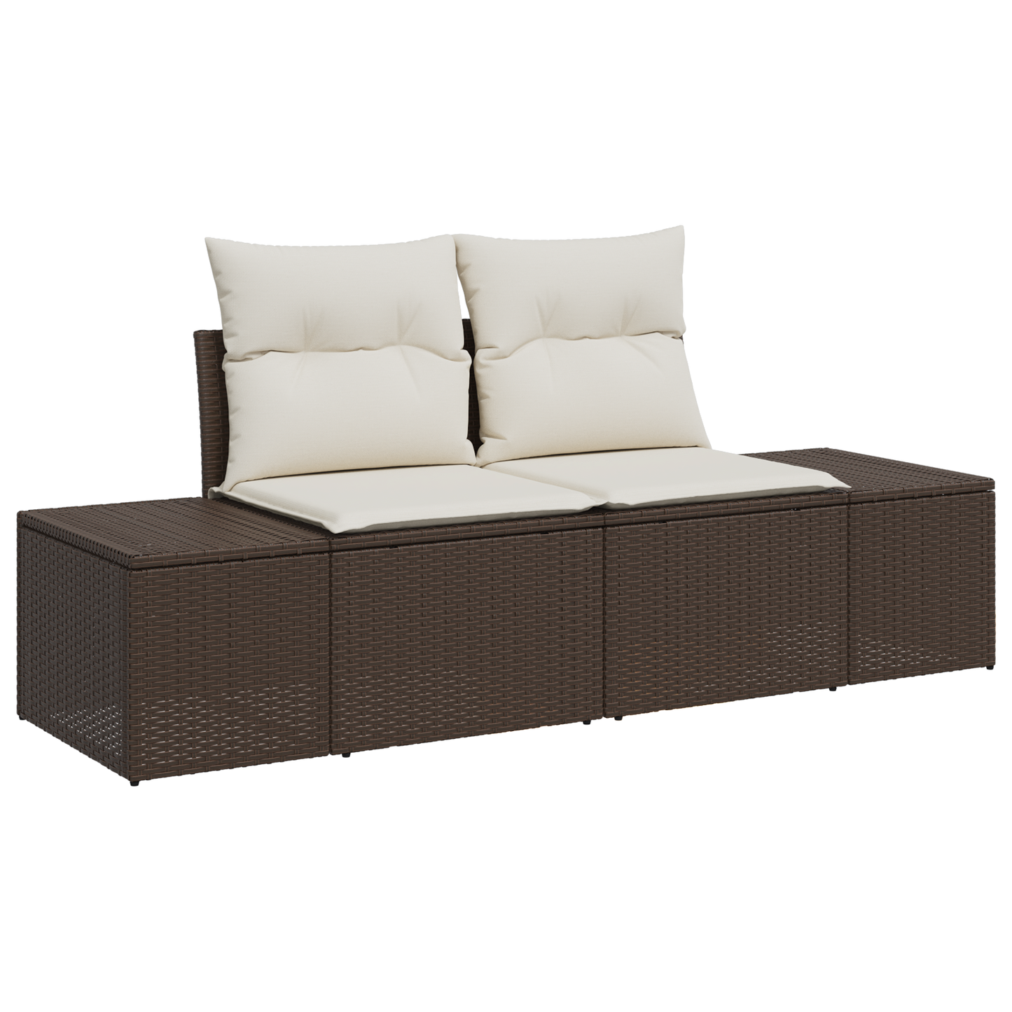 10 Stykker Have Sofa Sæt Med Puder Brun Poly Rattan