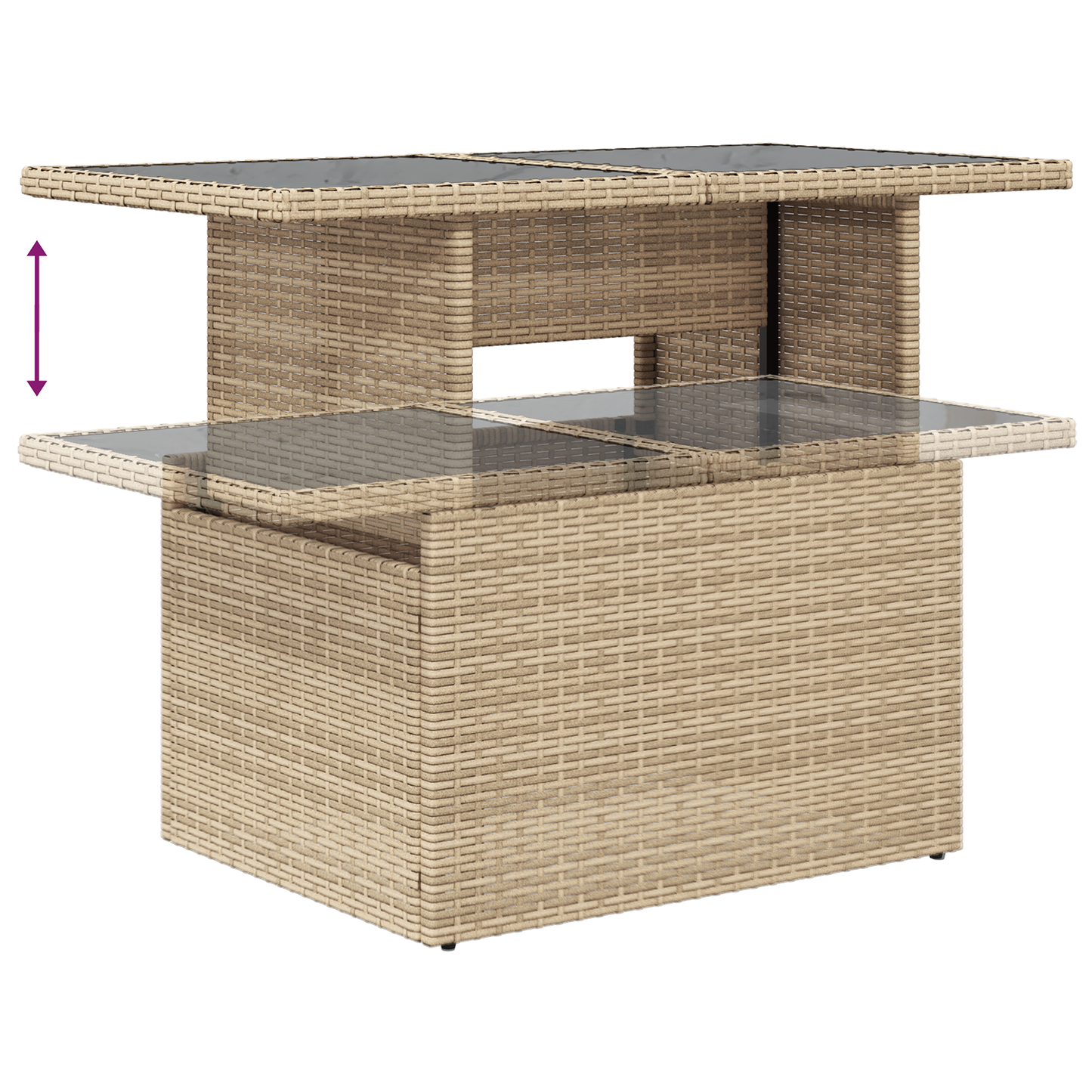 11 Delers Have Sofa Sæt Med Puder Beige Poly Rattan