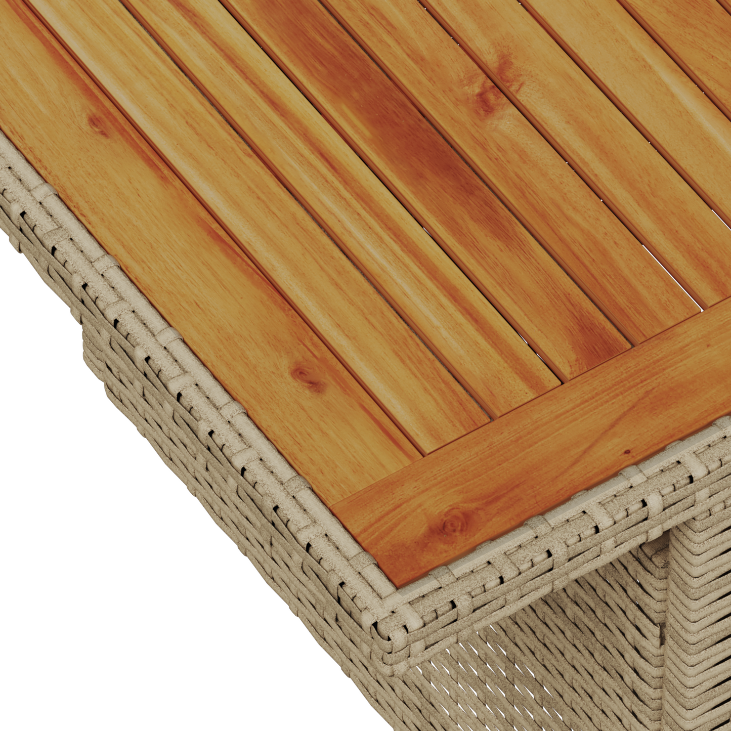 10 Delers Have Spisebordssæt Med Puder Beige Poly Rattan Akacie