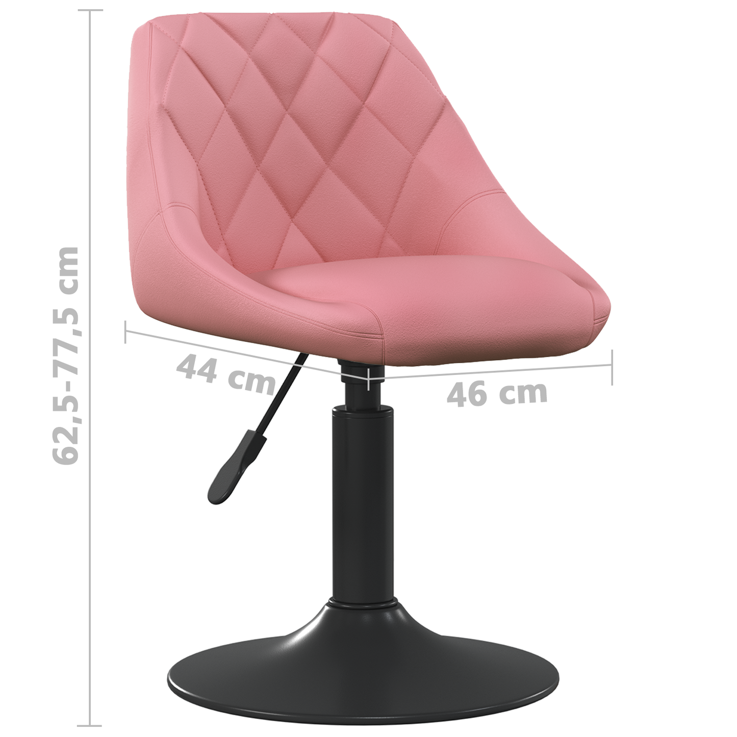 Barbænk Geometrisk Lyserød 46 X 44 X (62.5-77.5) Cm Kunstlæder - Billede 8