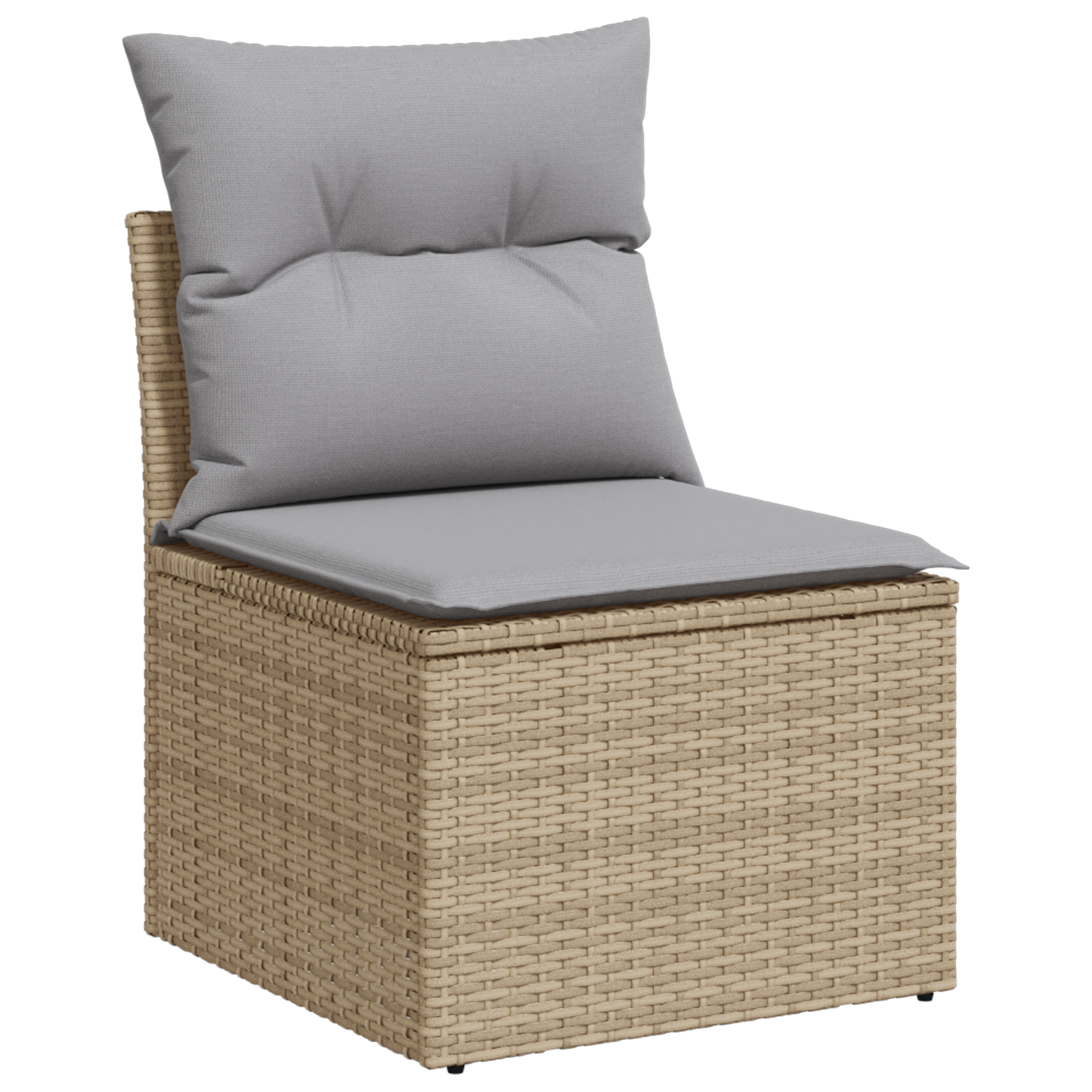 6-Delers Havemøbel Sæt Med Puder Beige Poly Rattan