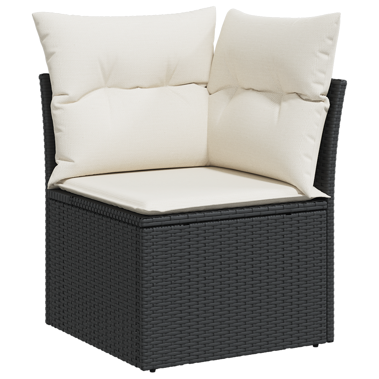 7 Personers Have Spisesæt Med Puder Sort Poly Rattan