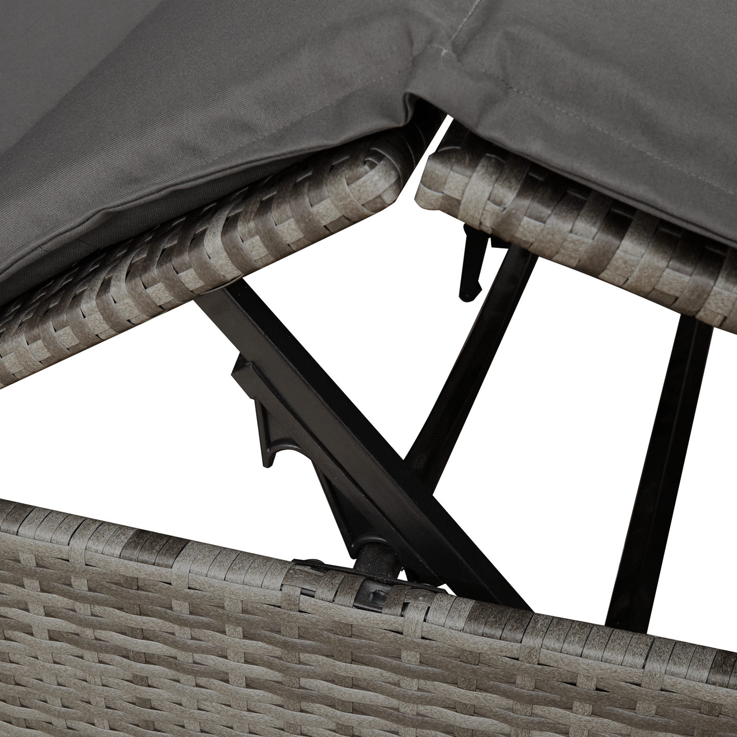 Dobbelt Solseng Med Tag Grå 205 X 129 X 200 Cm Pe Rattan