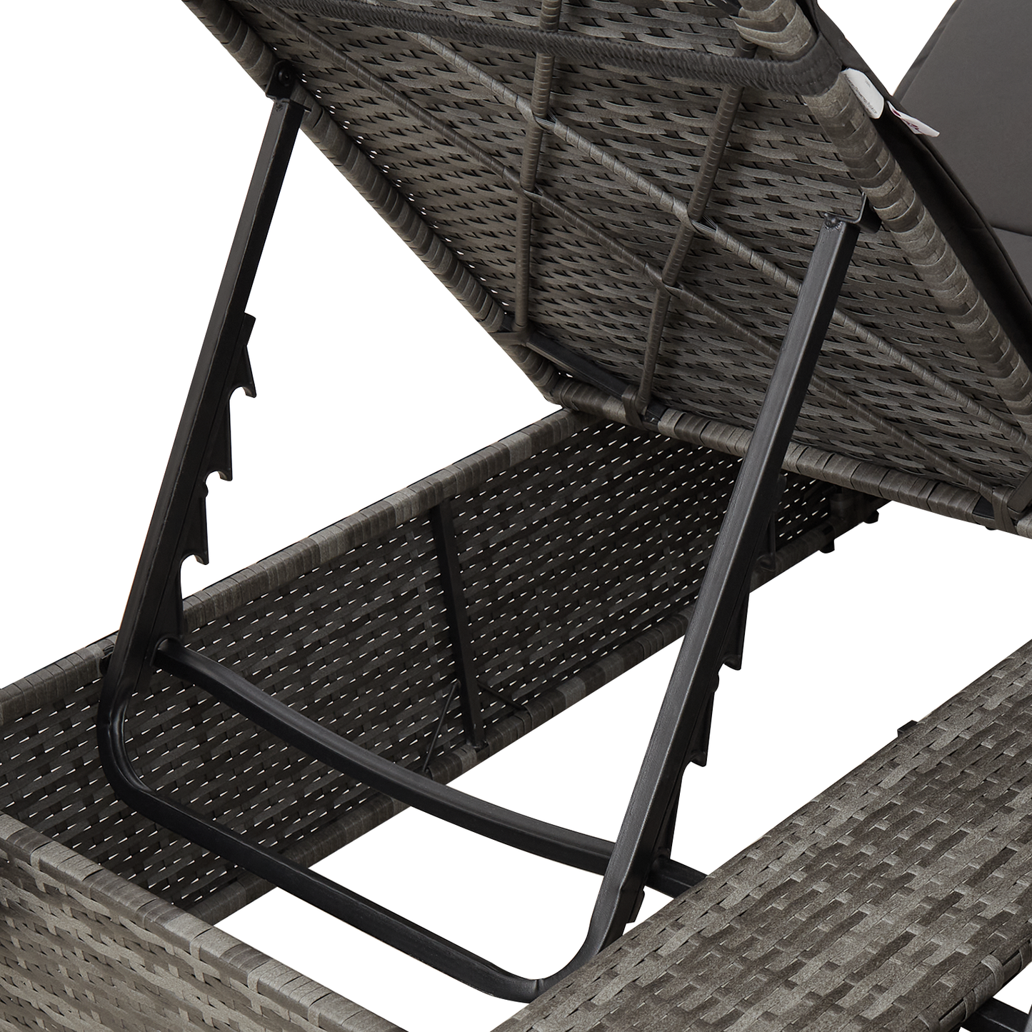 Dobbelt Solseng Med Tag Grå 205 X 129 X 200 Cm Pe Rattan